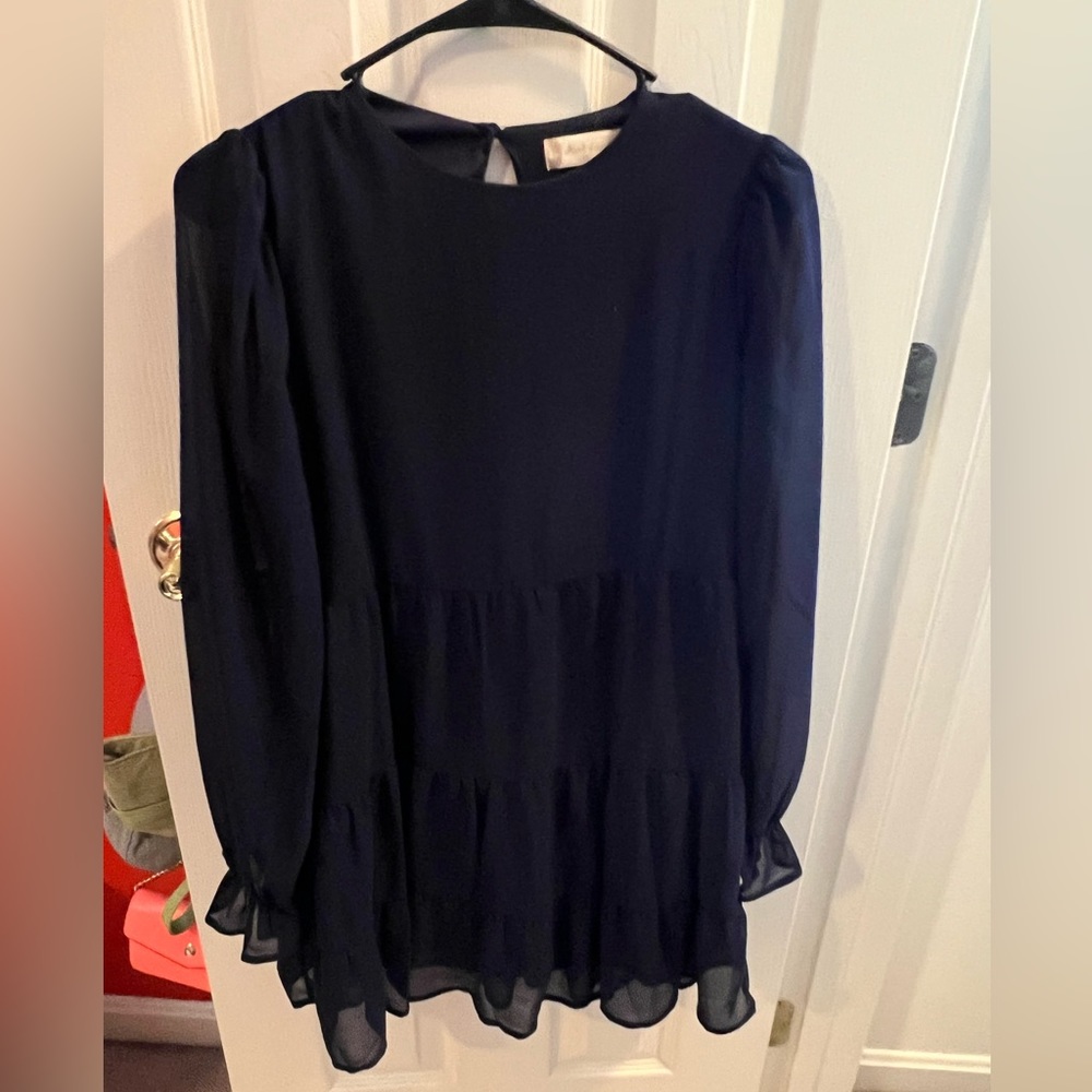 Altar’d State Navy Chiffon Dress